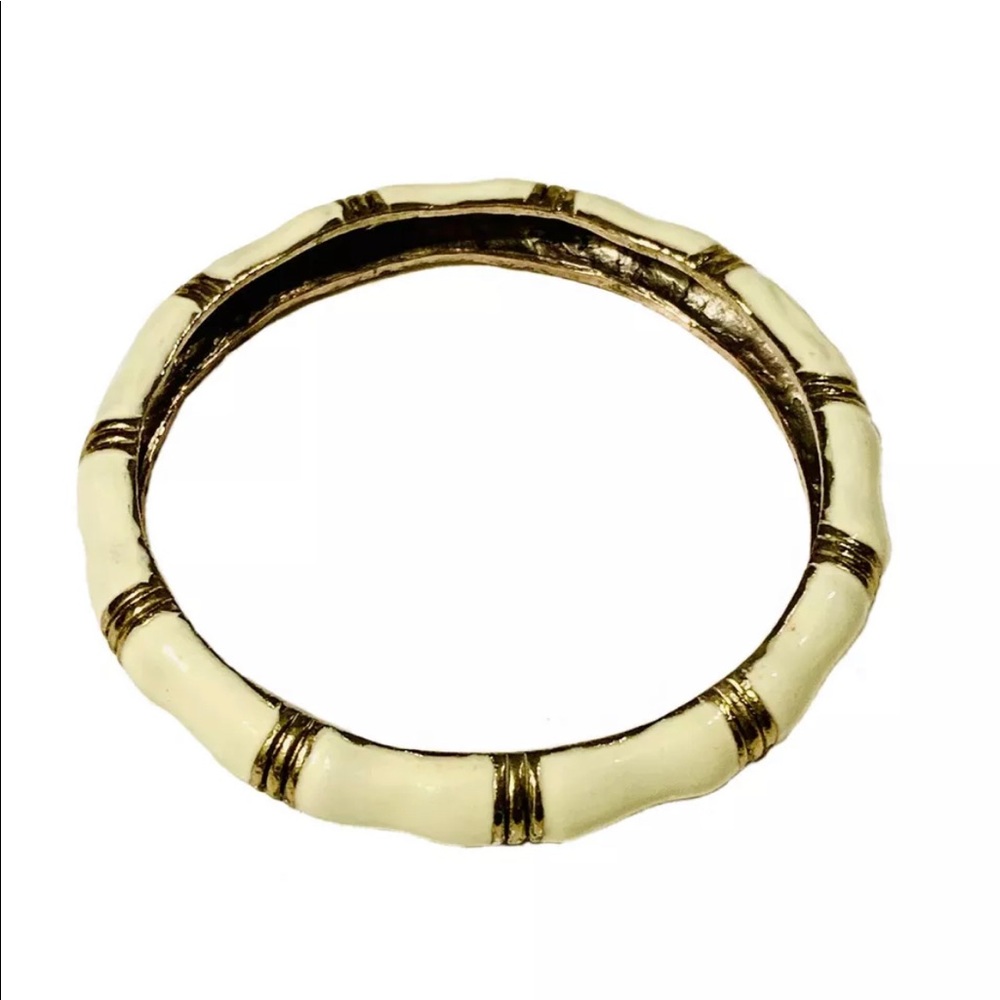 Vintage Ivory Enamel Bangle Bracelet